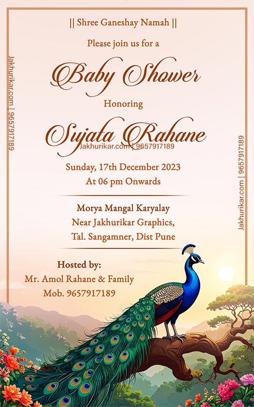 Online Baby Shower Card Maker in English | Custom Digital Invitations
