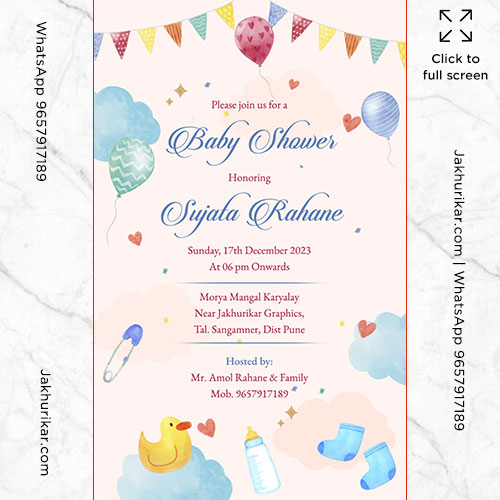 Baby Shower Invitation In English Template Designs | Baby Shower Invite format