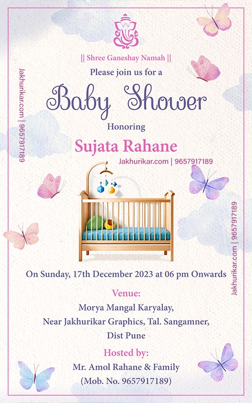Baby Shower Invite Maker in English Online | Modern Digital Invitations