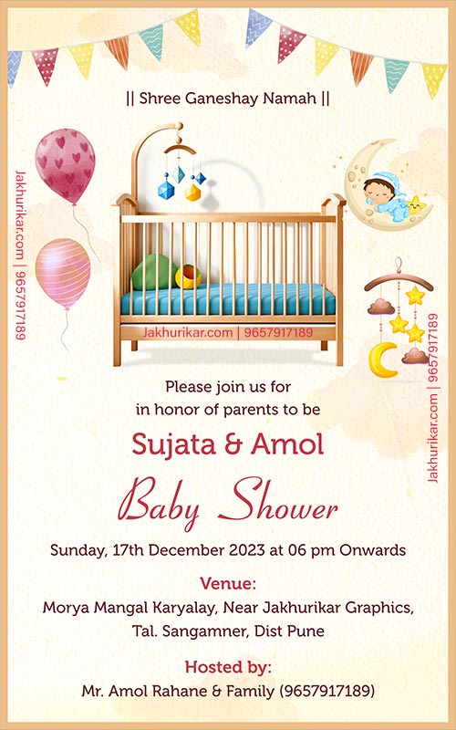 Unique English Baby Shower Invitation Templates | Digital Invite Maker