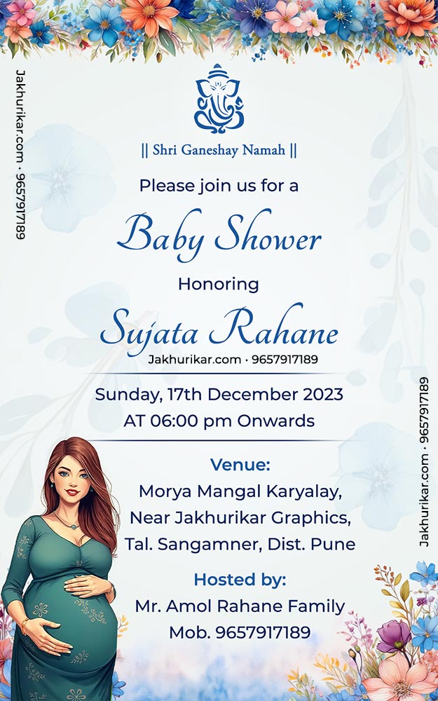English Baby Shower Invitation Design  Maker Online In Pune | Baby Shower Invitation Card