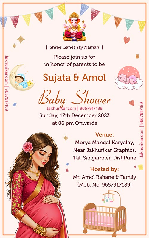 Baby Shower Invitation Card Online in English | Creative Invite Designs