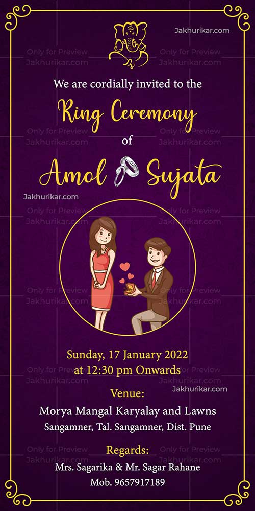 Indian engagement invitation card online