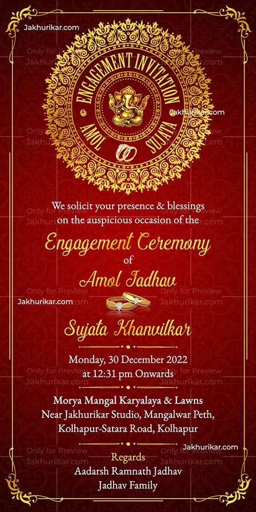 Sagai ceremony card template online