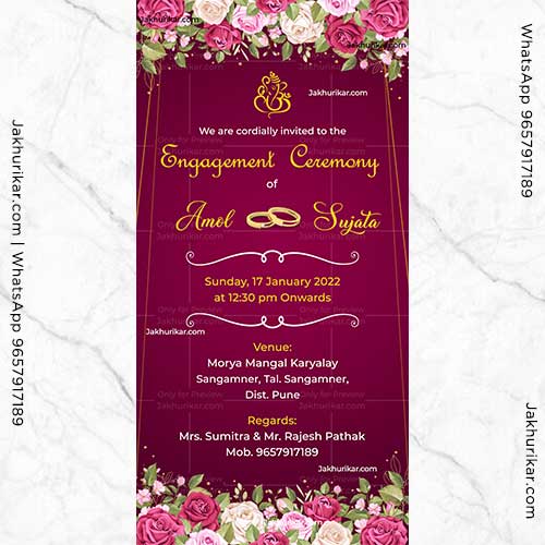 Engagement Party Invitations Online Free | Card Ring Ceremony