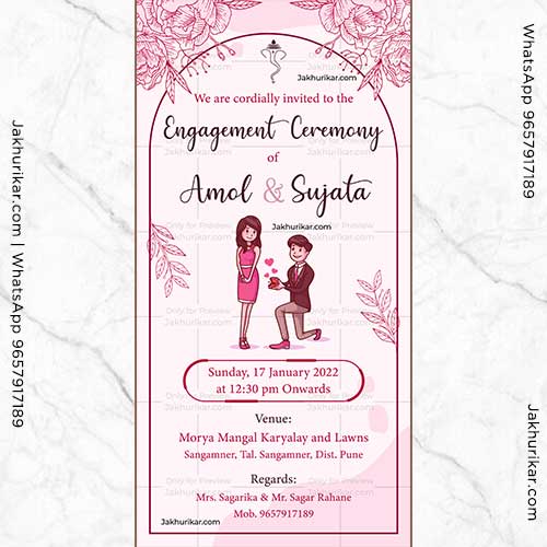 Engagement Invitation Template | Engagement Invite Card Online