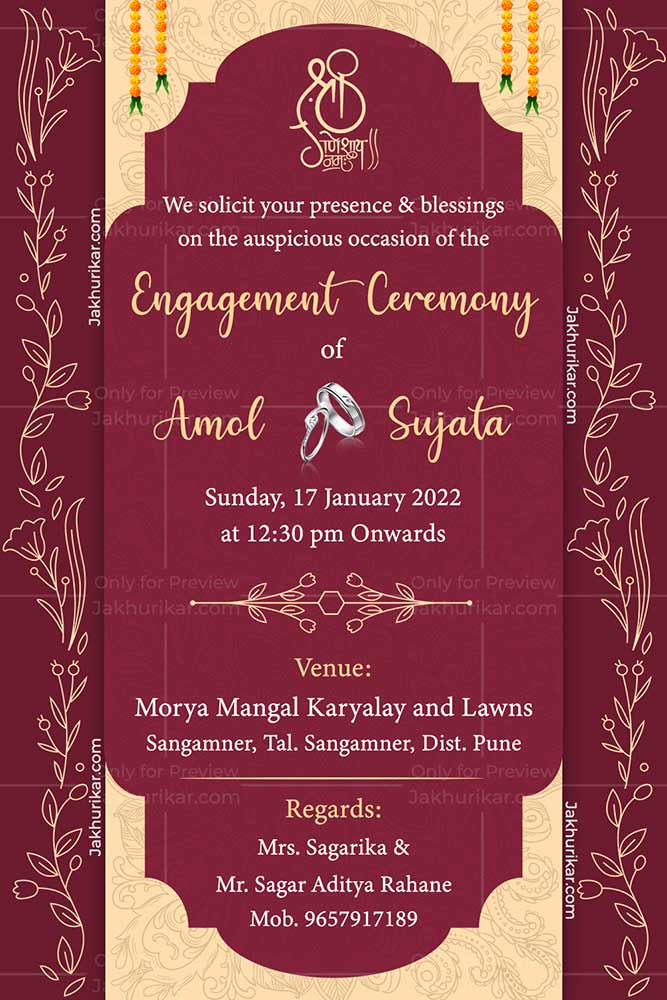 Free ring ceremony invitation template