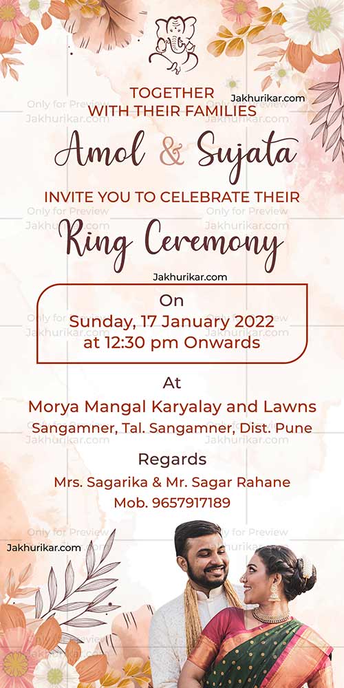 Engagement party invite template Indian