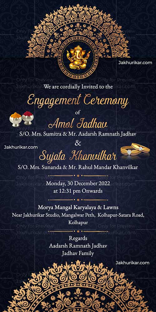 Engagement card design for WhatsApp share