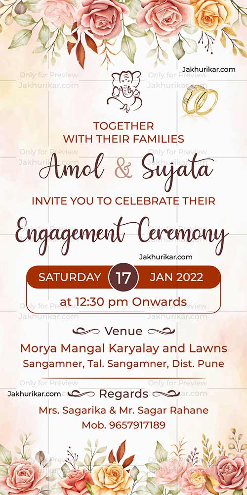 Engagement invitation card download free