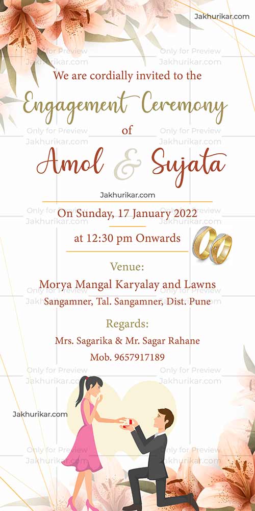 Engagement invitation card editor online