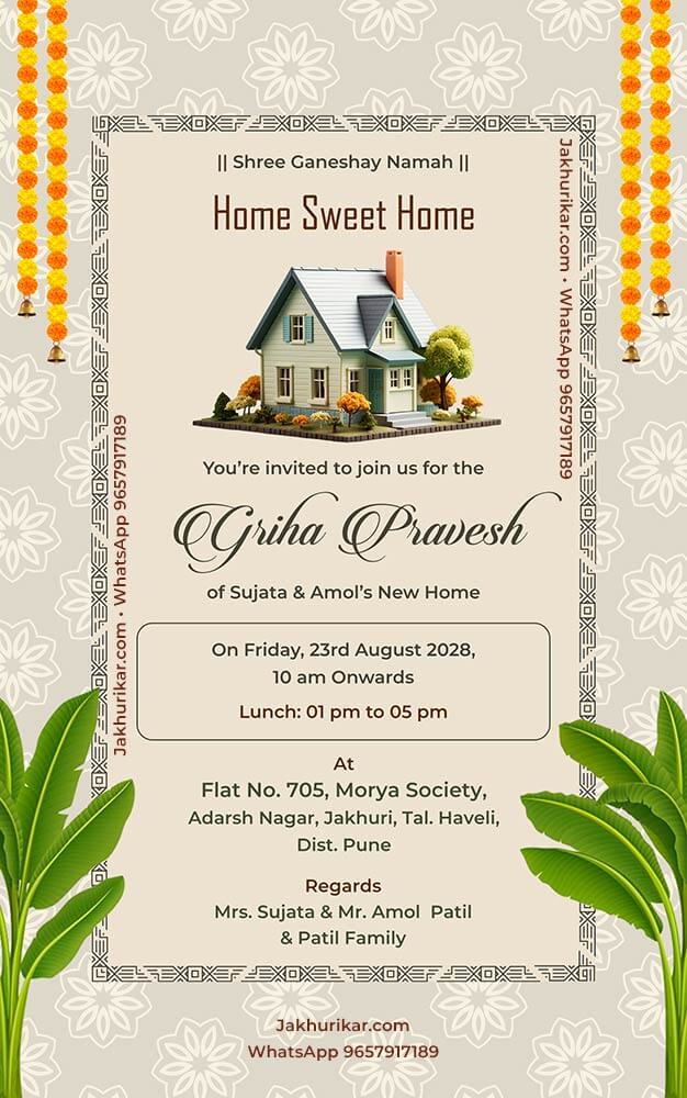 Housewarming Invitation Templates | Editable Griha Pravesh Invite
