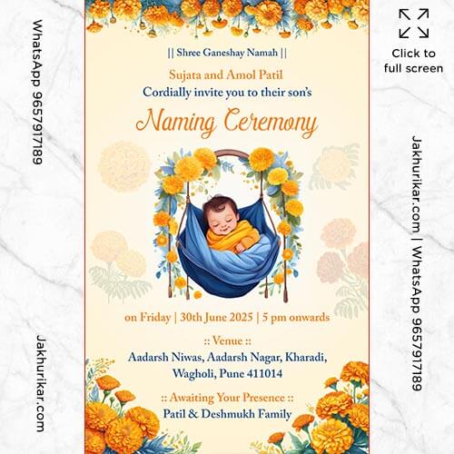 Namkaran Invitation Card maker Online free with Photo
