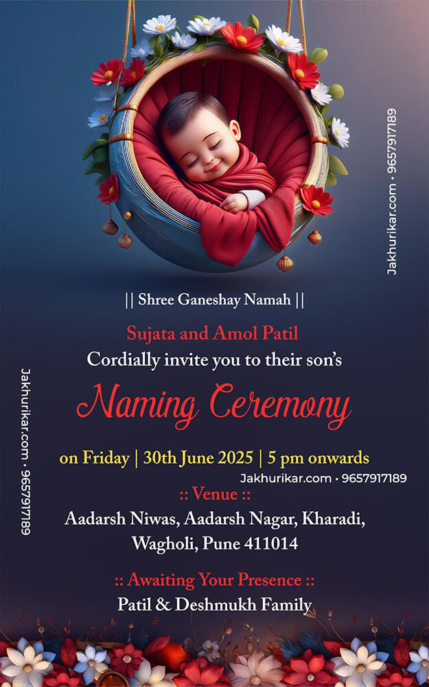 Naming Ceremony Invitation Online free Online Maker