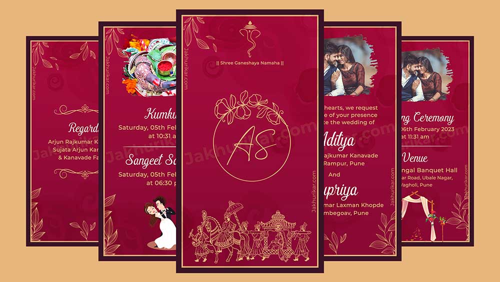 English wedding invitation card in PDF