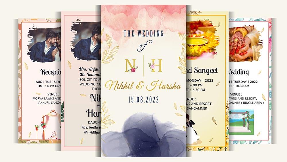 English wedding invitation card in PDF with Photos