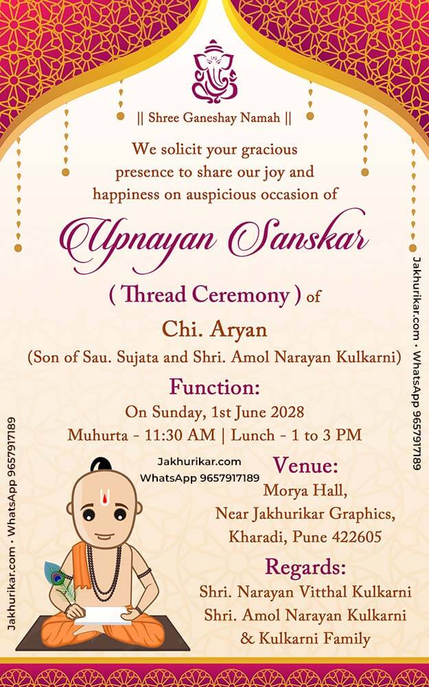 Thread Ceremony Card Digital Design