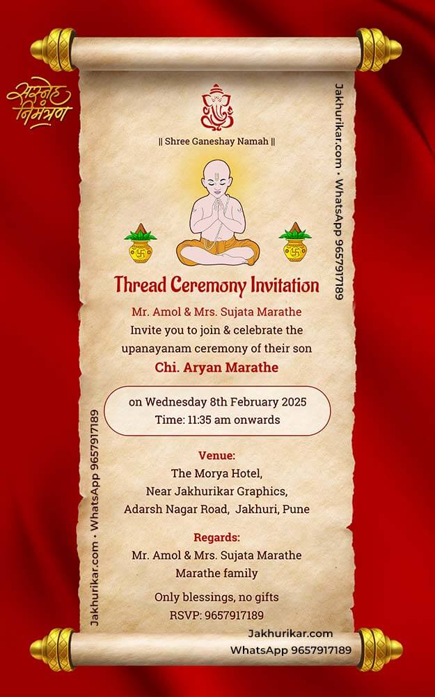 Online Upanayan PDF Invitation